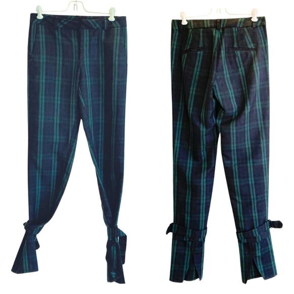 Y2k Tartan Trousers Like New, Belt Ankle, Size Medium - Picture 1 of 8